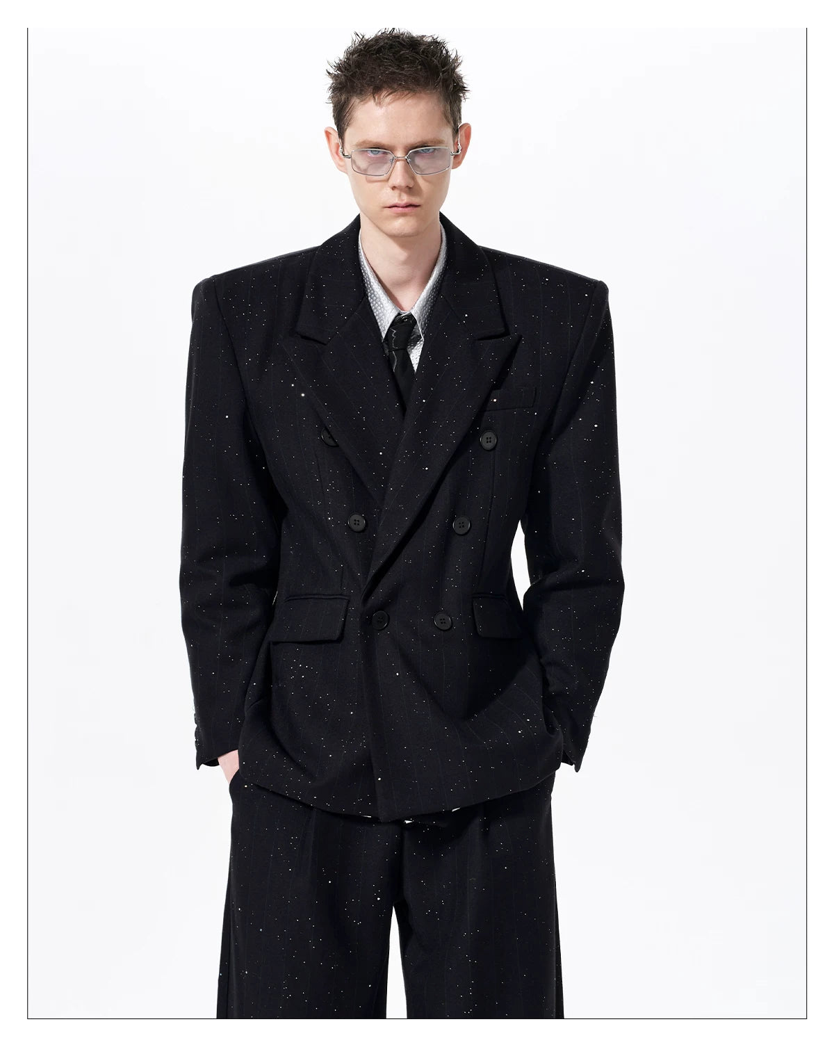 Sparkle Glitter Double Tailored Jacket 07