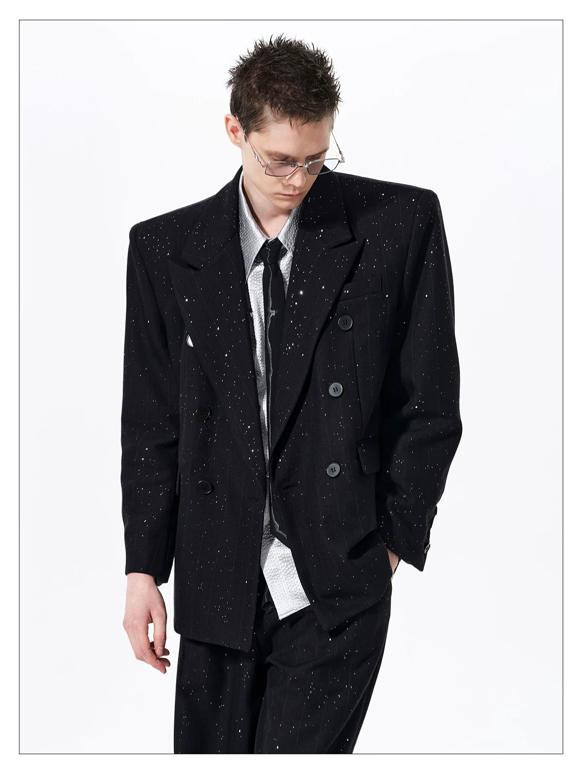 Sparkle Glitter Double Tailored Jacket 08