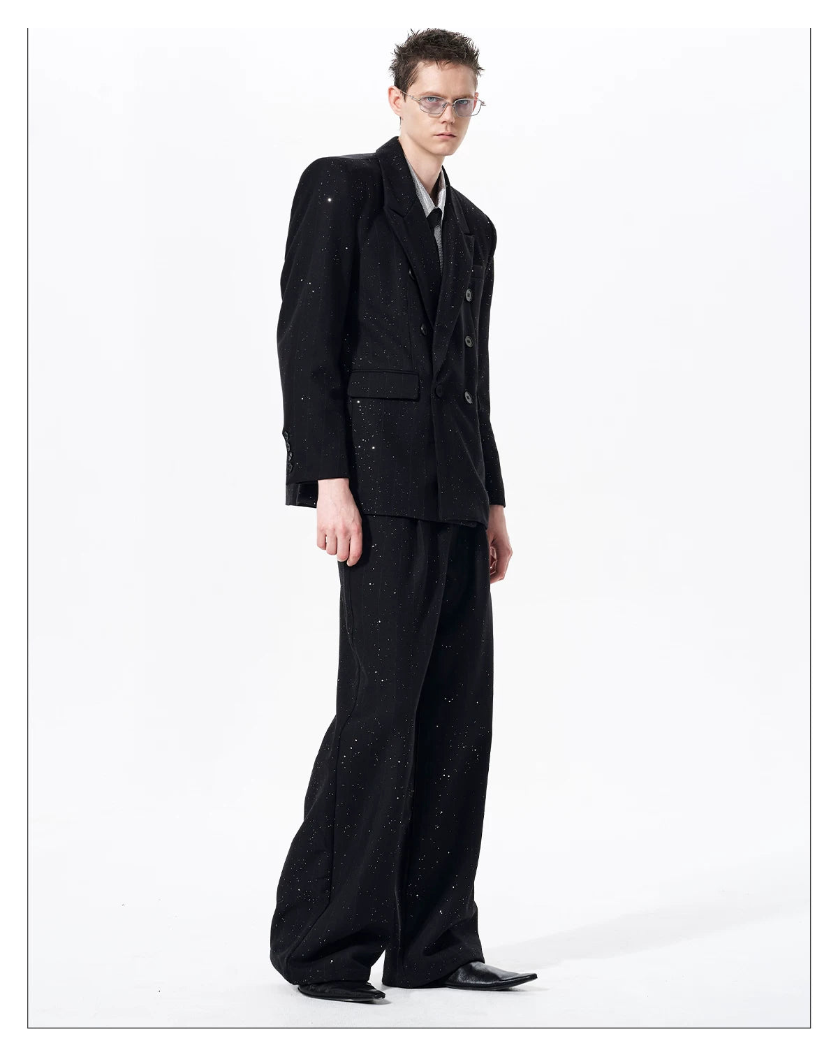 Sparkle Glitter Double Tailored Jacket 11