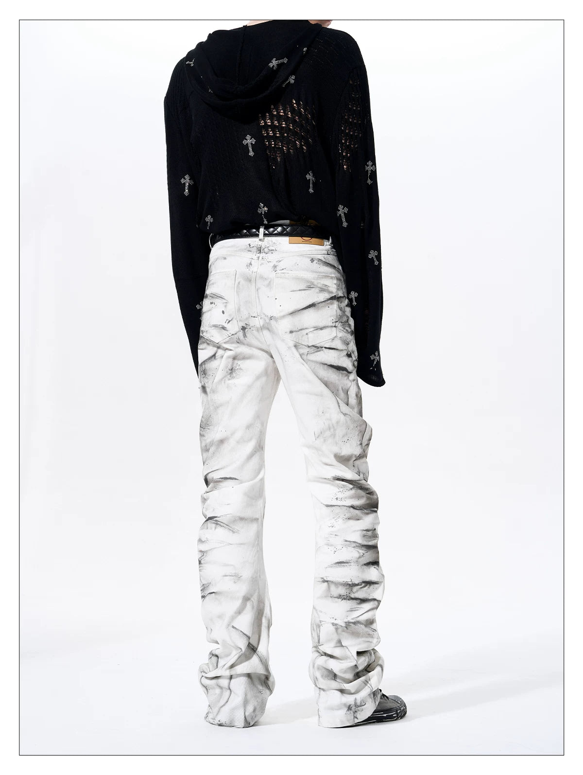 Smoke Damage Shirring Flare Pants 04