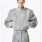 Vintage Wash Studs Denim Cropped Jacket 01