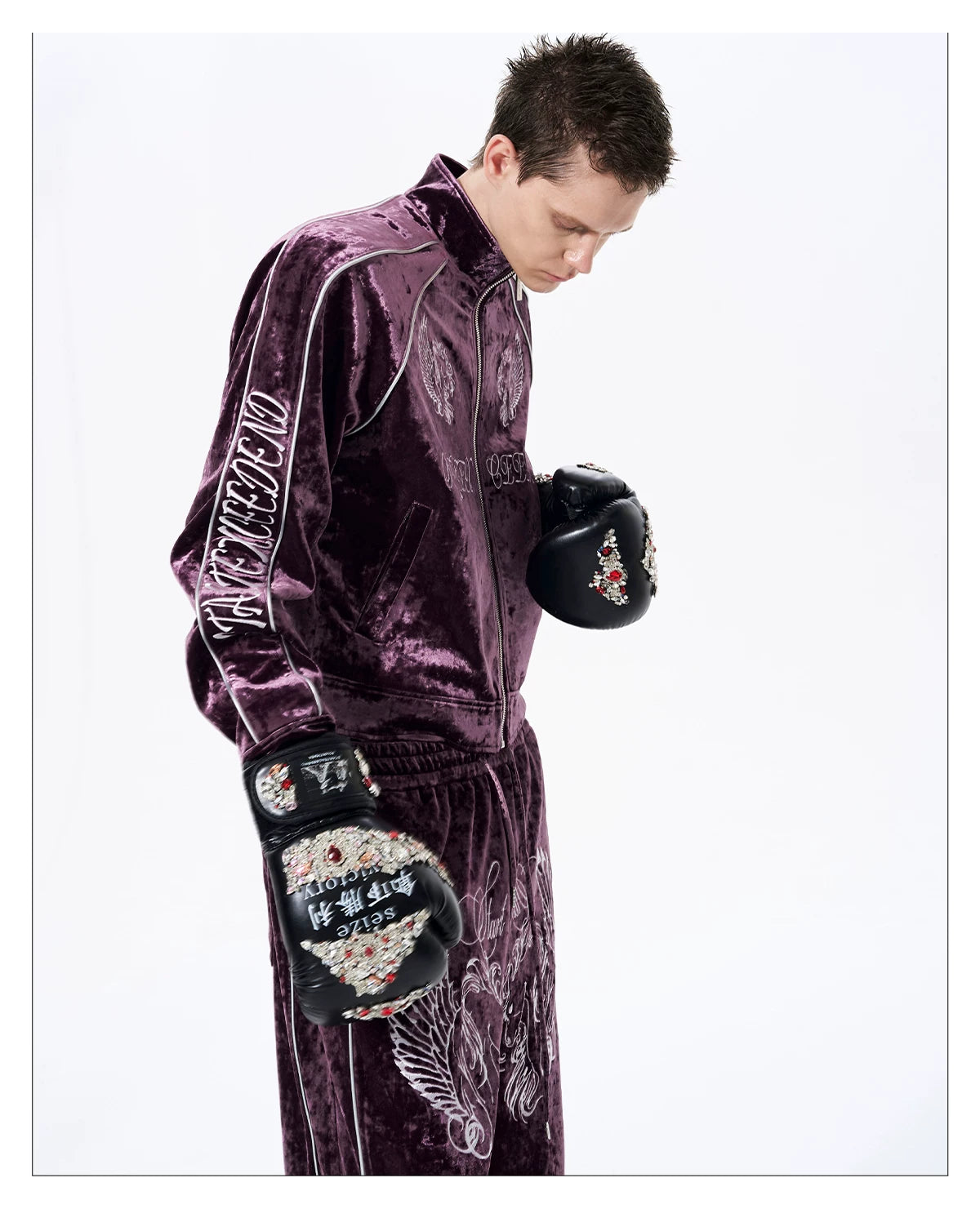 War Horse Embroidery Velvet Sweat Jacket 03