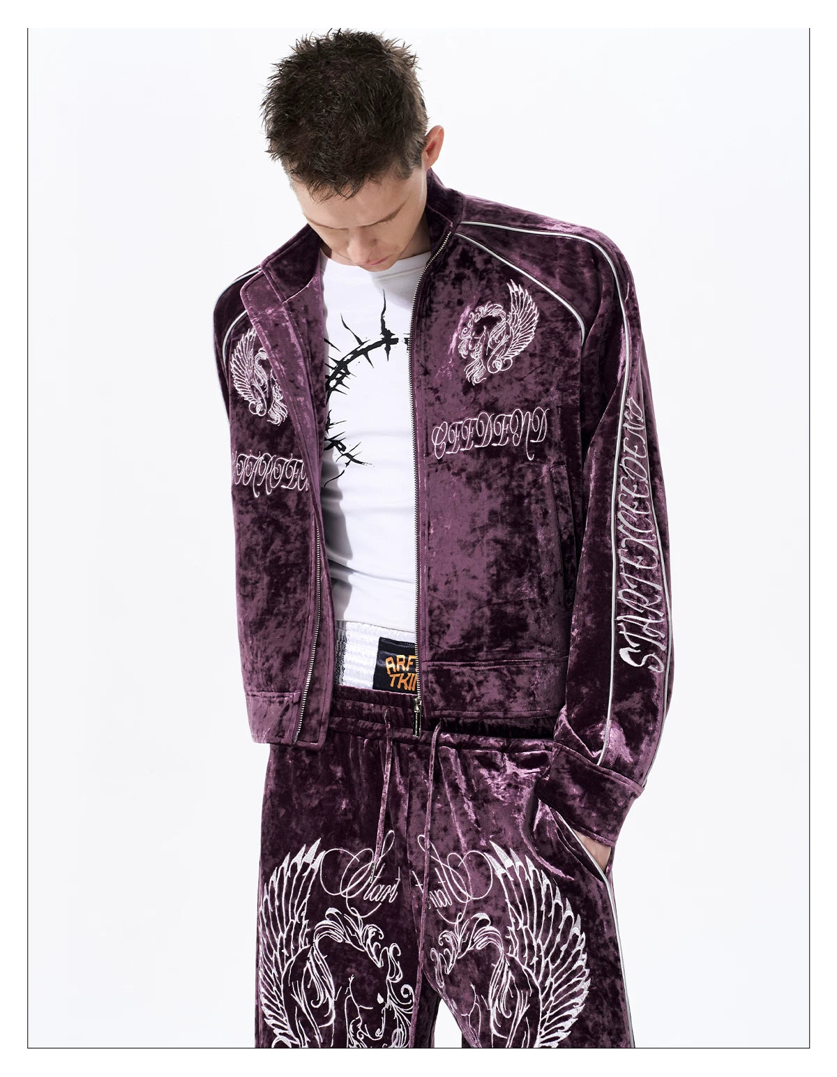 War Horse Embroidery Velvet Sweat Jacket 05