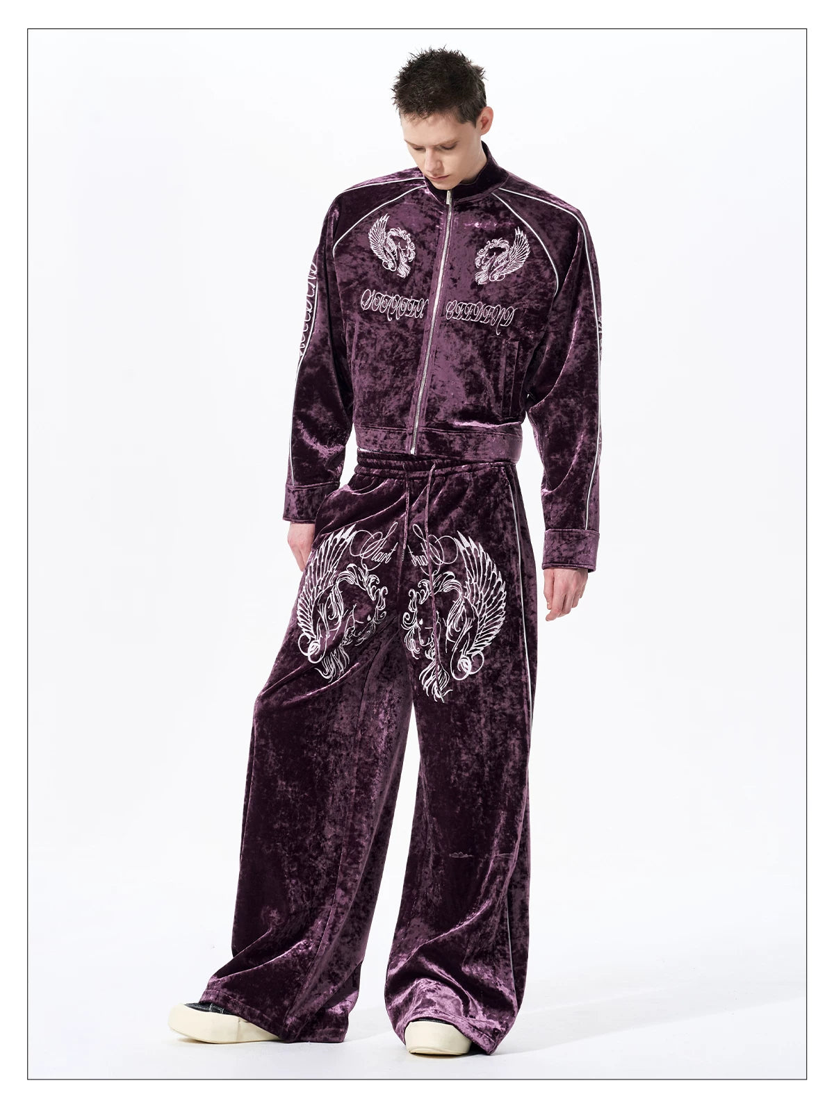War Horse Embroidery Velvet Sweat Jacket 06