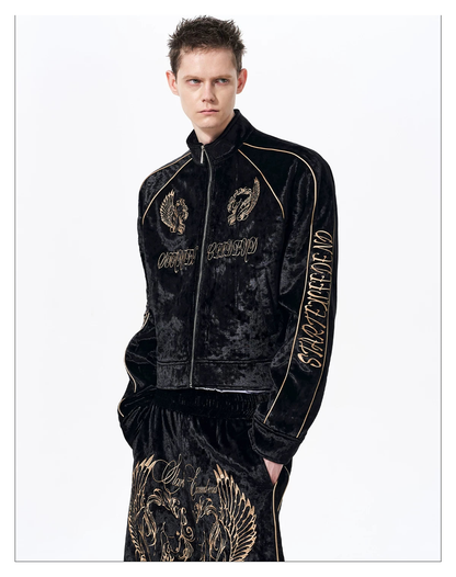 War Horse Embroidery Velvet Sweat Jacket 07