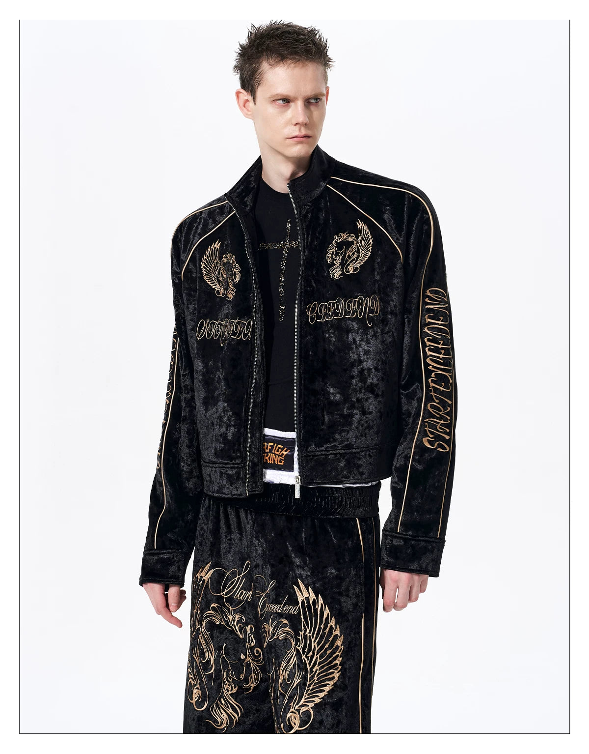War Horse Embroidery Velvet Sweat Jacket 08