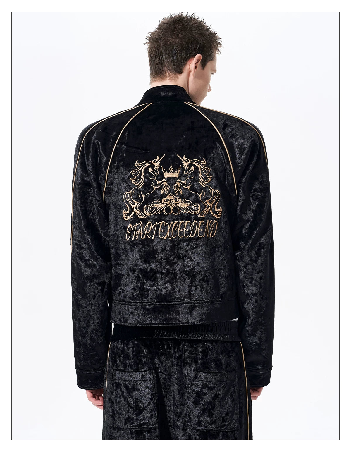 War Horse Embroidery Velvet Sweat Jacket 09