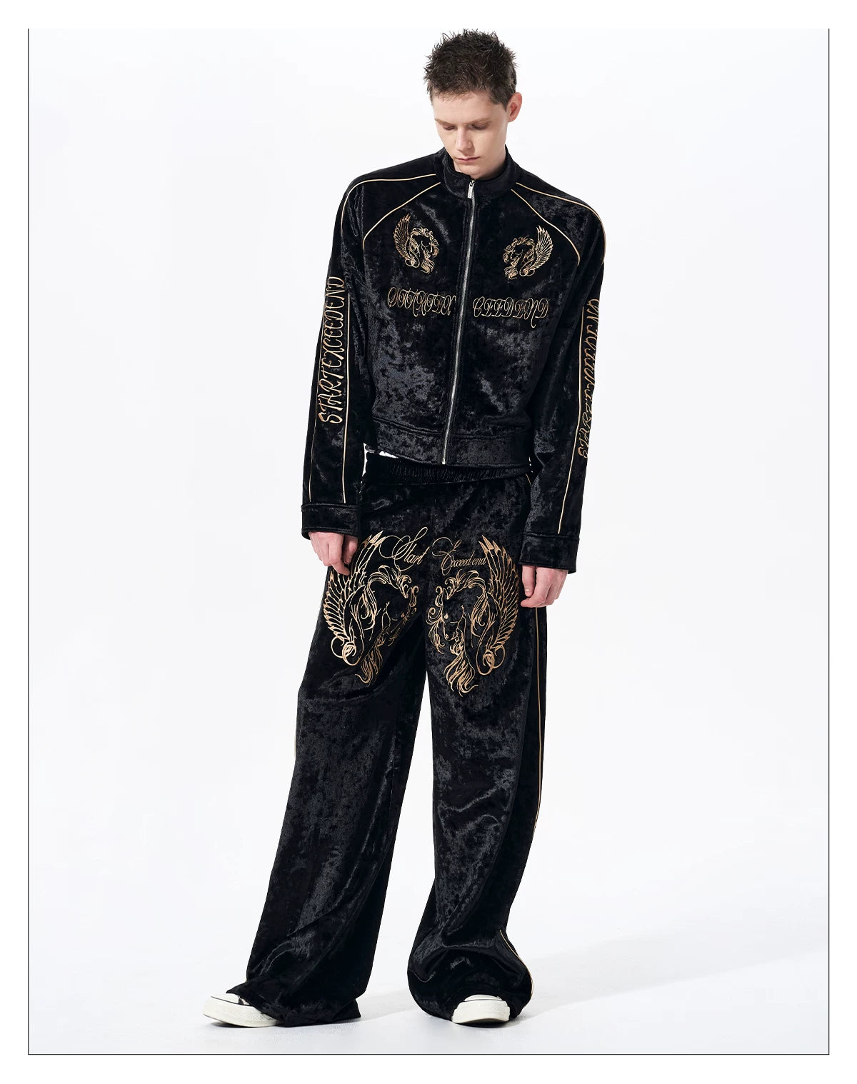 War Horse Embroidery Velvet Sweat Jacket 11