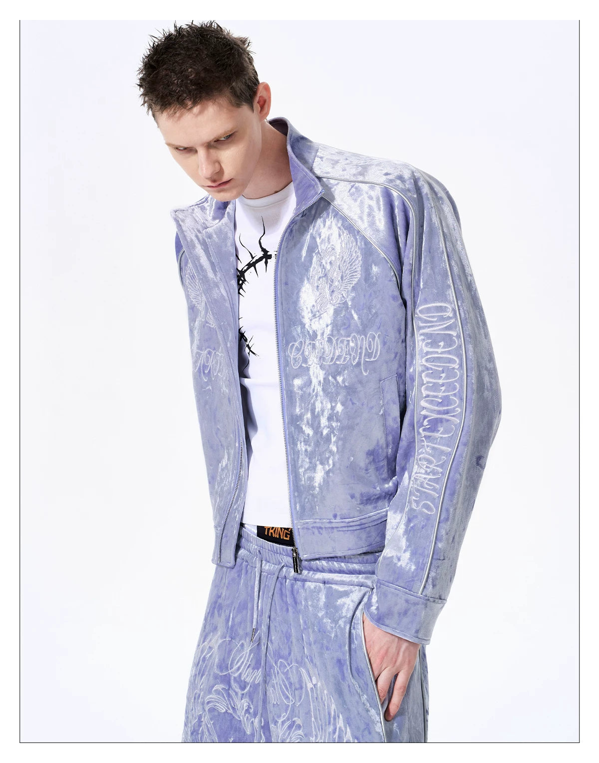 War Horse Embroidery Velvet Sweat Jacket 14