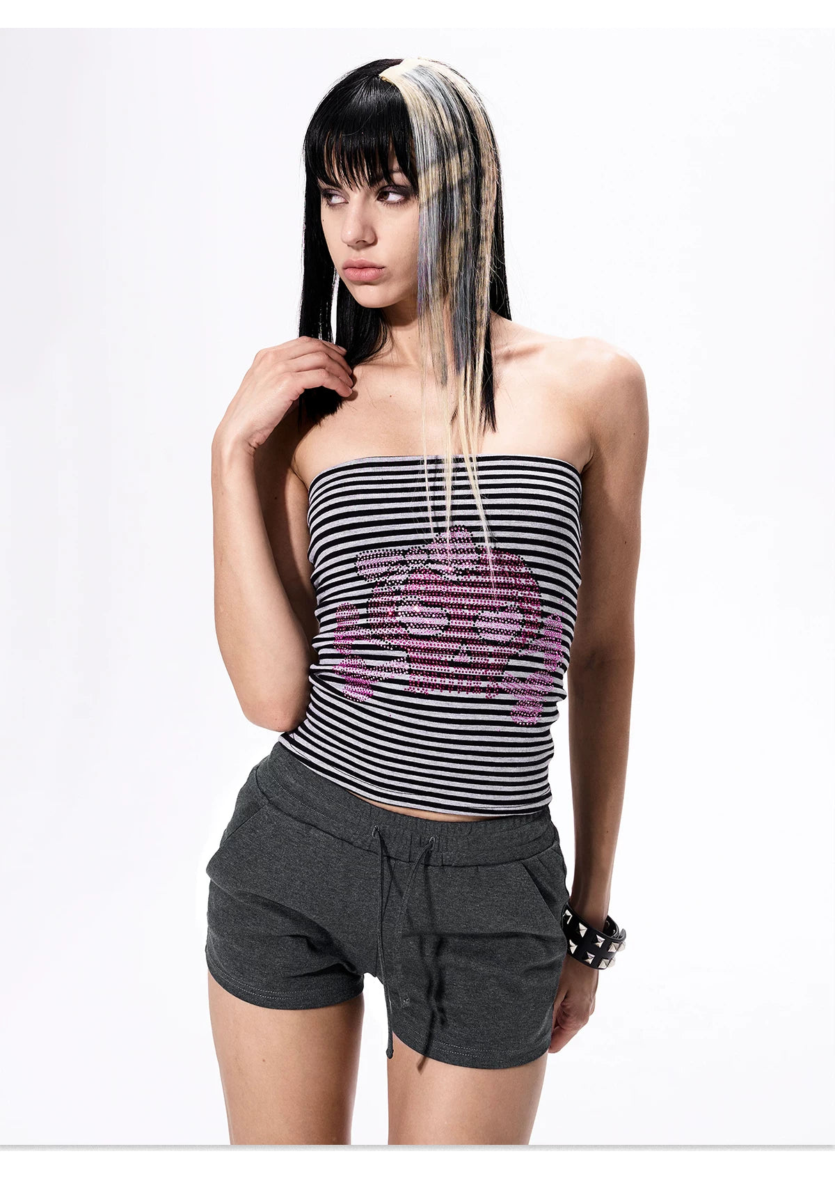 Stripe Tube Bear Top 01