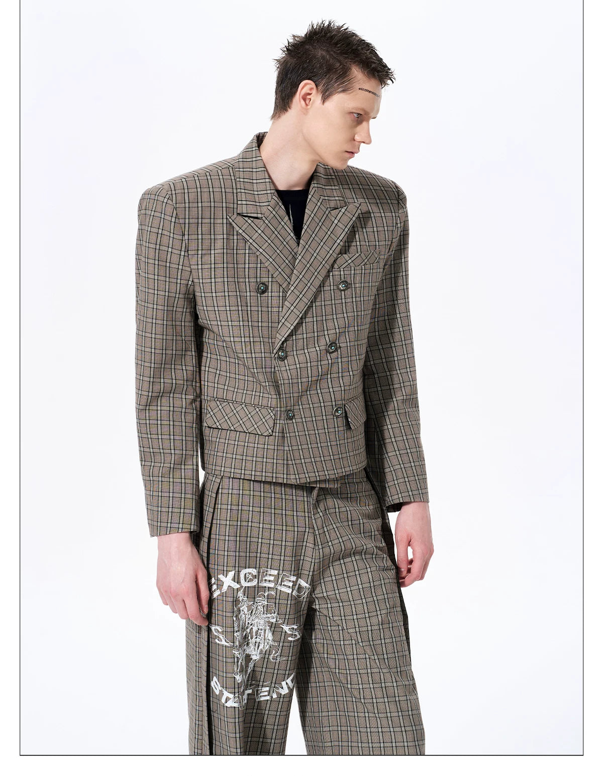 Check Double Breasted Jacket gm16413 03