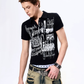 Gothic Grunge Distressed Print Slim Polo gm16425 02