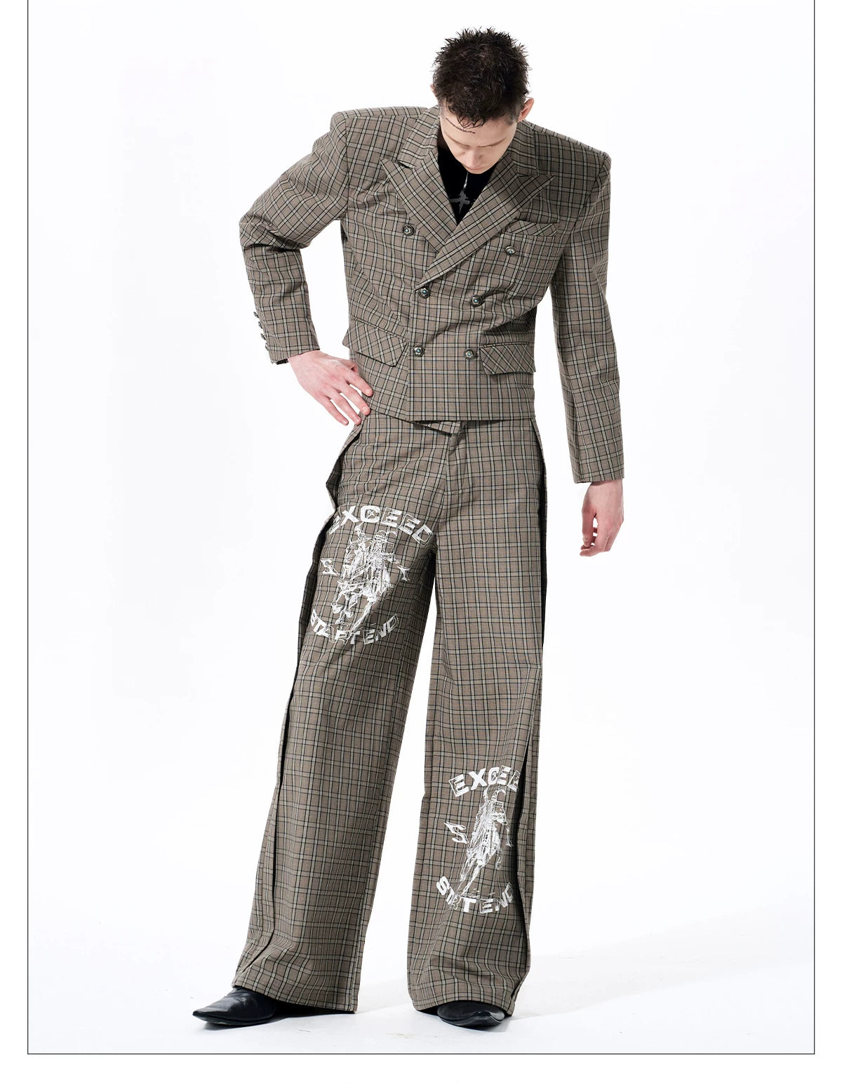 Check Double Breasted Jacket gm16413 08