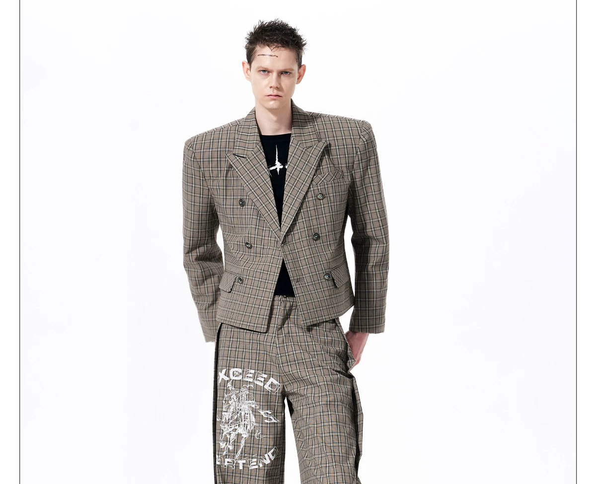 Check Double Breasted Jacket gm16413 10