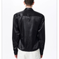 Herringbone Shoulder Studs Leather Jacket gm16412 - 05