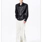 Herringbone Shoulder Studs Leather Jacket gm16412 - 07