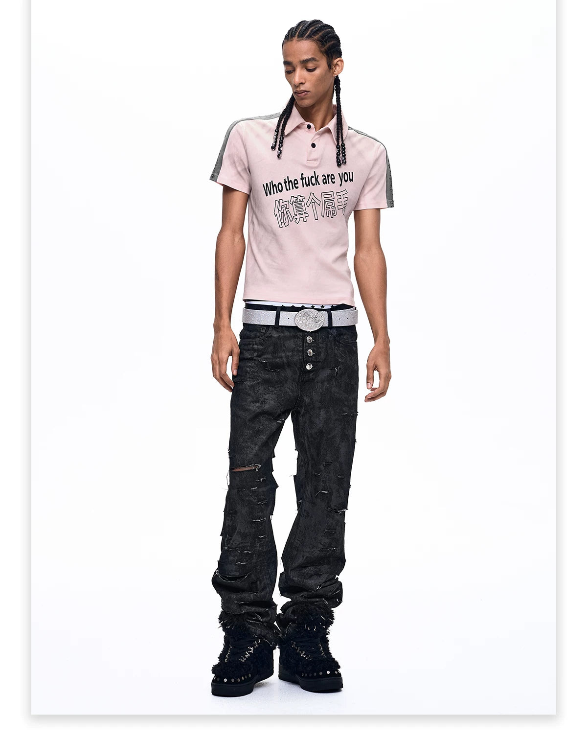 Waxed Distressed Five-Button Slim Denim gm16506 13