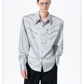Herringbone Shoulder Studs Leather Jacket gm16412 - 14