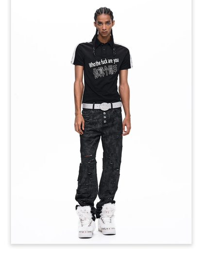 Waxed Distressed Five-Button Slim Denim gm16506 14
