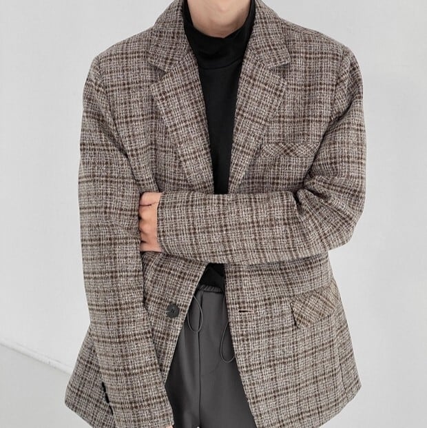 Checkered grey jacket gm7141