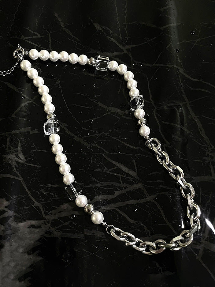 Pearl Dice Silver Necklace gm2359