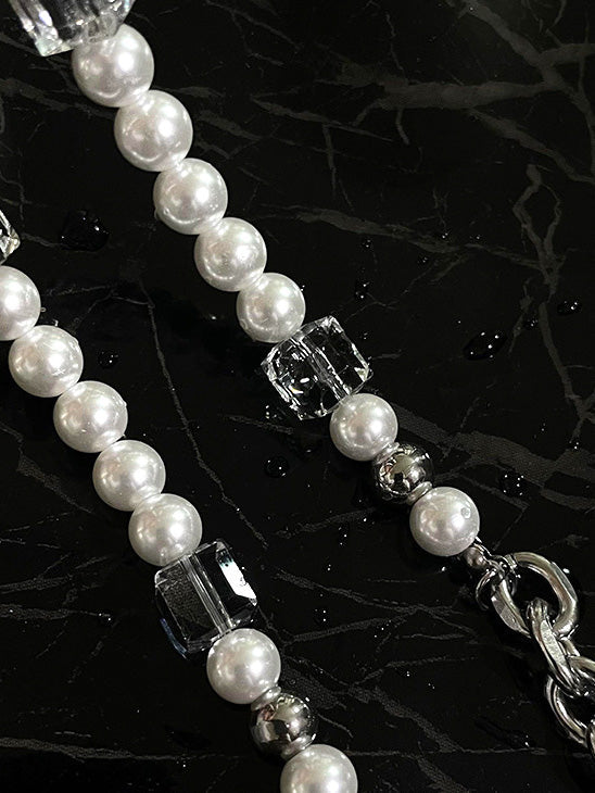 Pearl Dice Silver Necklace gm2359