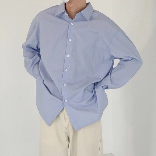 Korean simple blue shirt gm7149