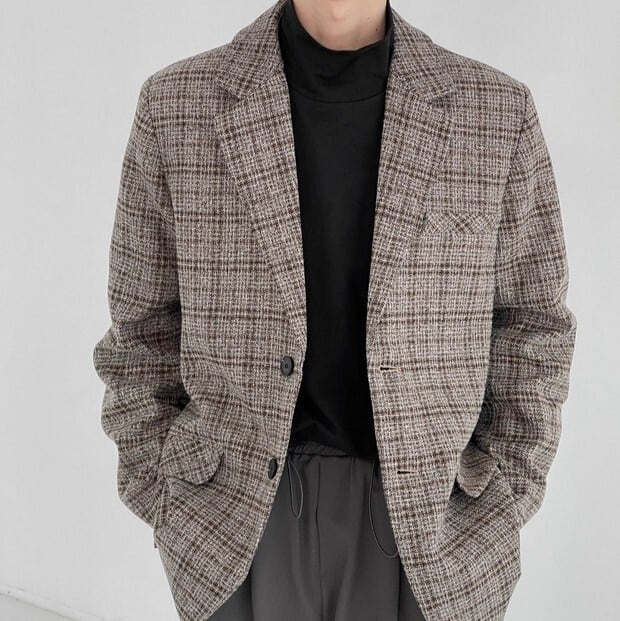 Checkered grey jacket gm7141