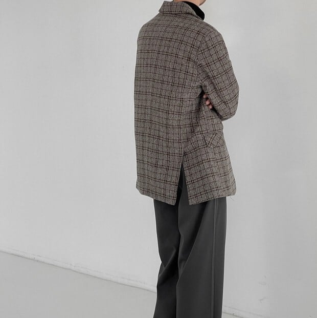 Checkered grey jacket gm7141