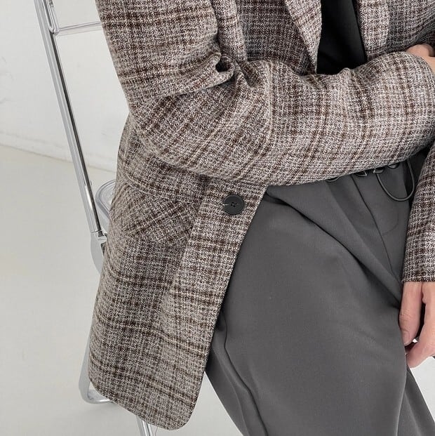 Checkered grey jacket gm7141