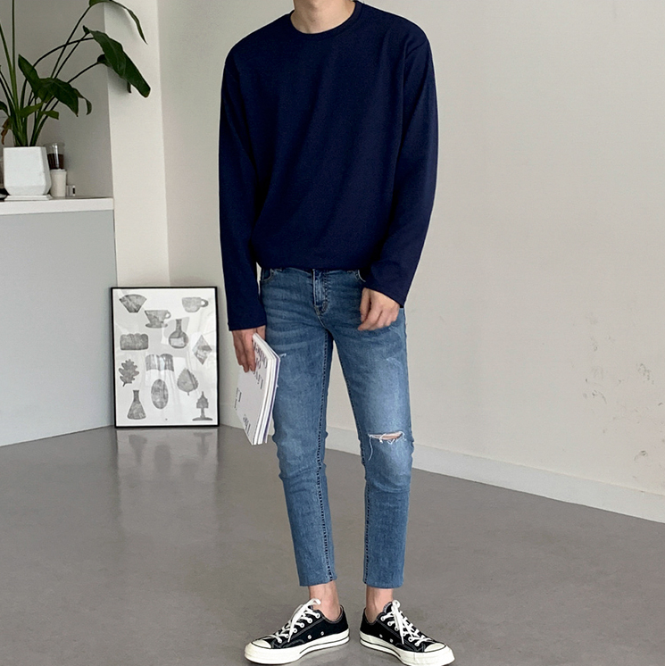 Simple formal long sleeve T-shirt gm4342