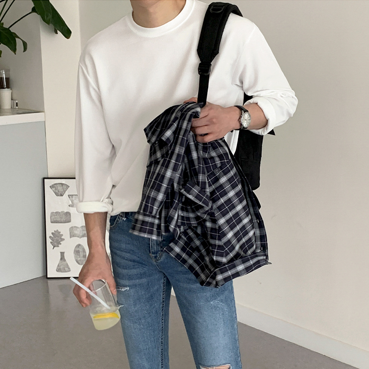 Simple formal long sleeve T-shirt gm4342