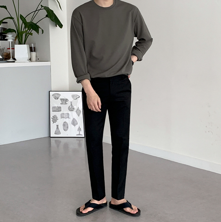 Simple formal long sleeve T-shirt gm4342