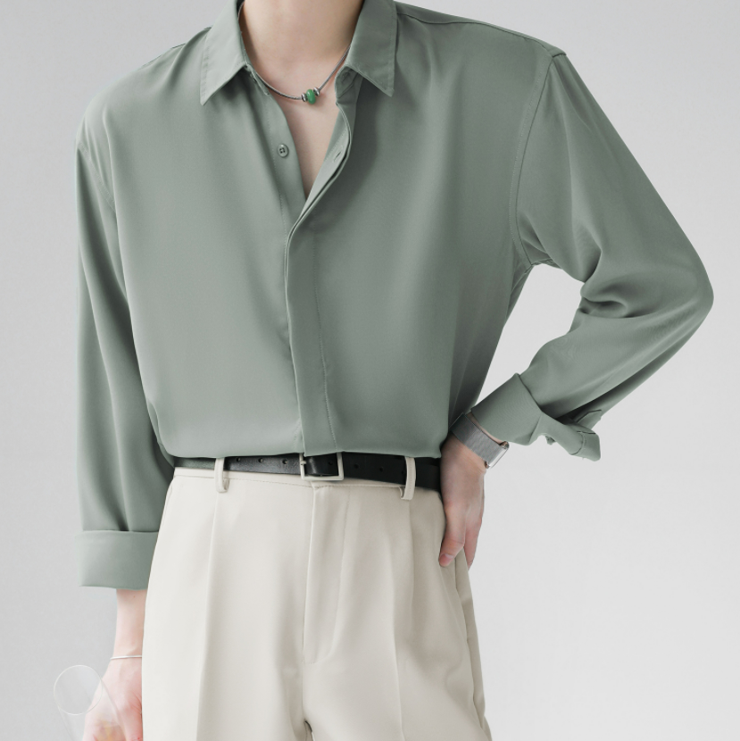 Loose Stylish Satin Shirt gm1942