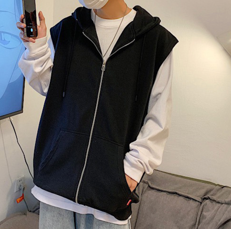 Sleeveless zip hoodie gm11466