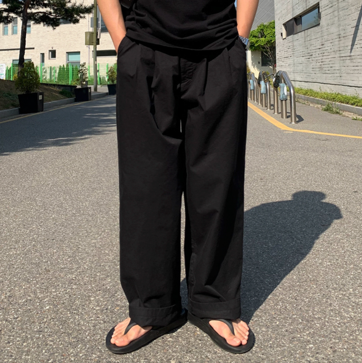 Simple wide street slacks gm3189