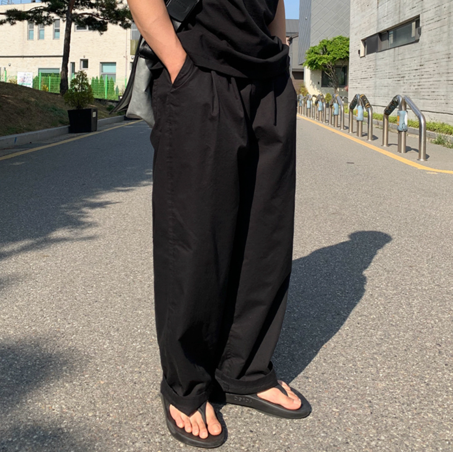 Simple wide street slacks gm3189