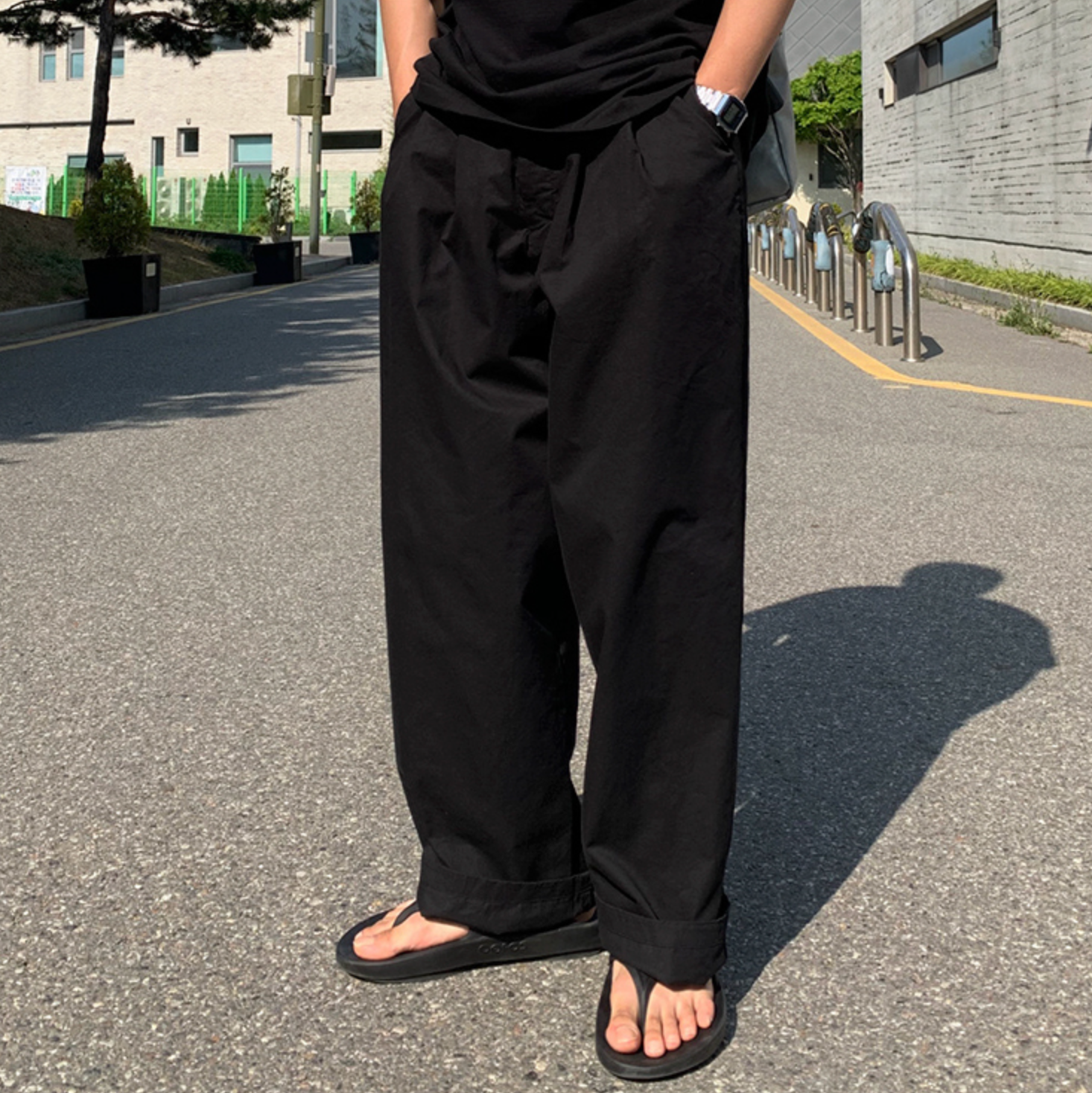 Simple wide street slacks gm3189