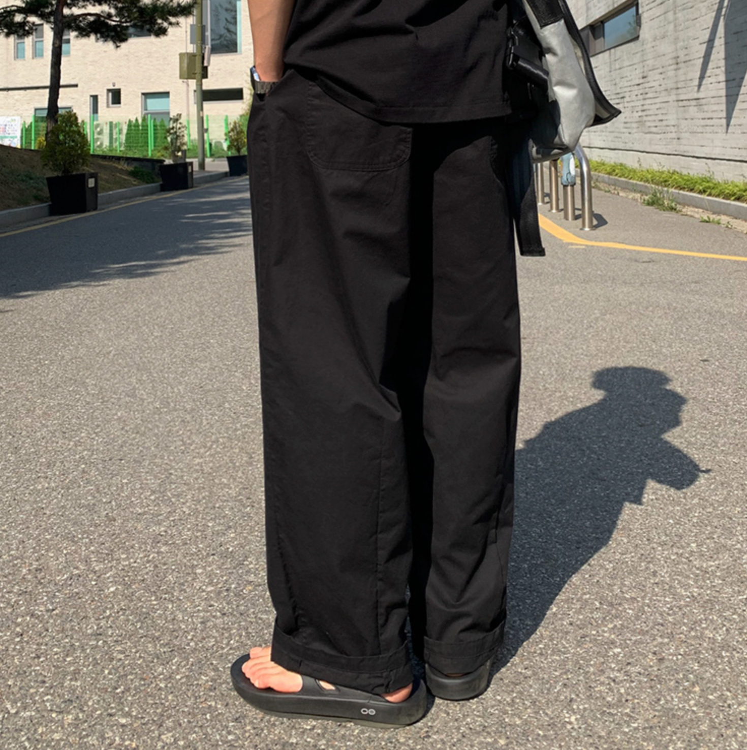 Simple wide street slacks gm3189