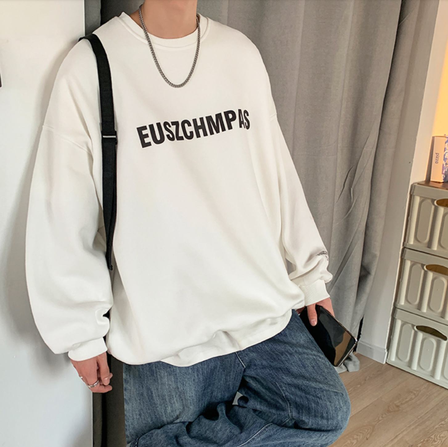 English logo loose sweatshirt gm3211