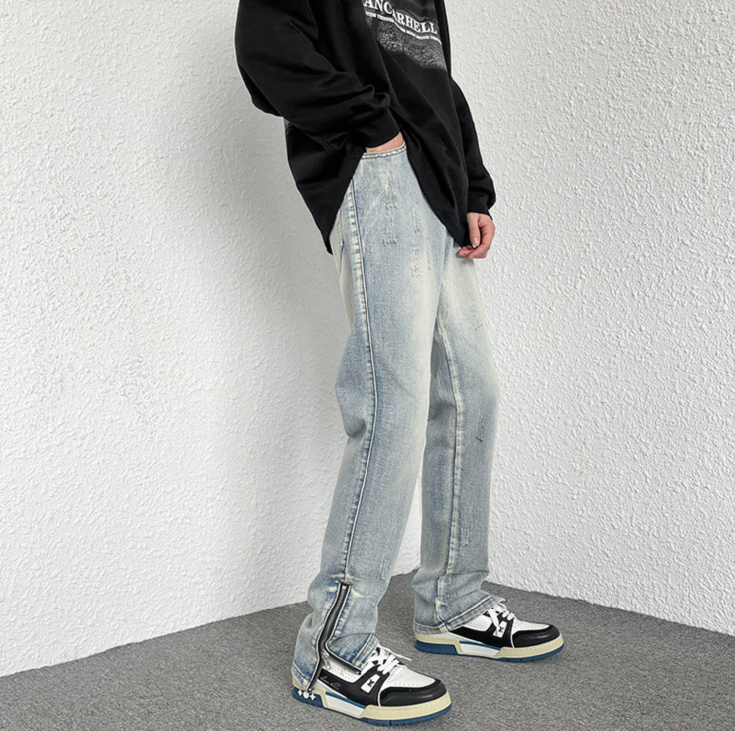 Side zip street denim gm3205