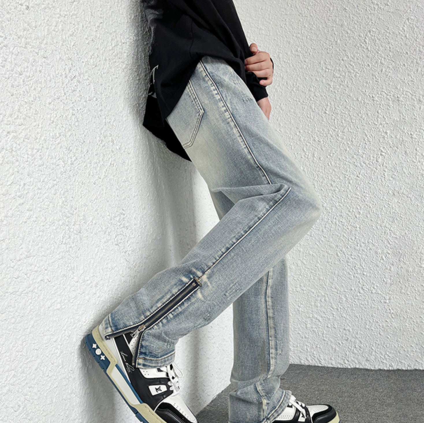 Side zip street denim gm3205