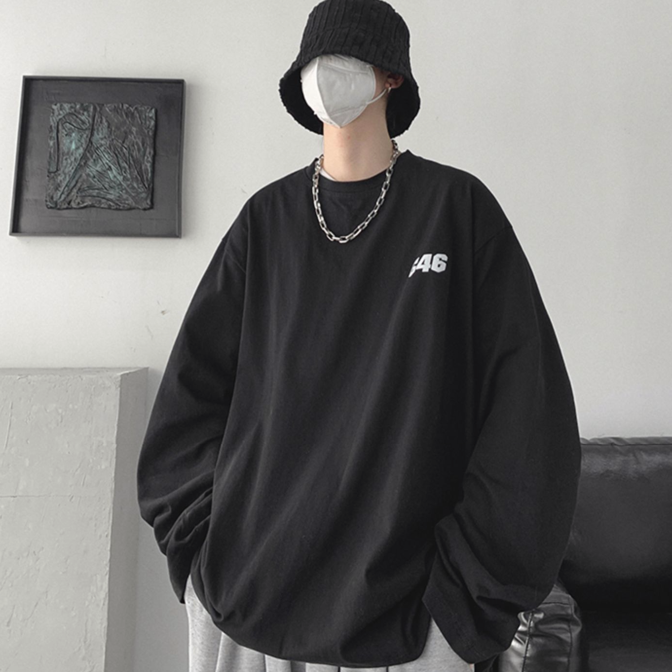 Simple logo long T-shirt gm4314