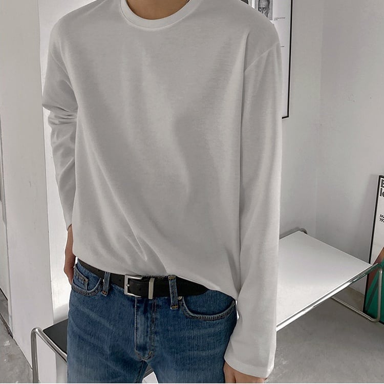 Round neck loose cotton T-shirt gm7118