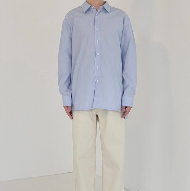 Korean simple blue shirt gm7149