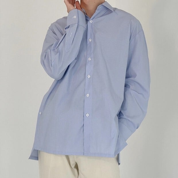 Korean simple blue shirt gm7149