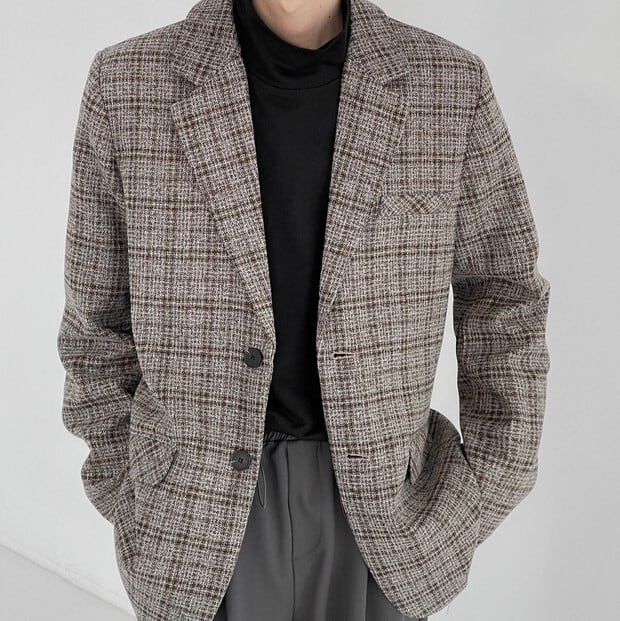 Checkered grey jacket gm7141