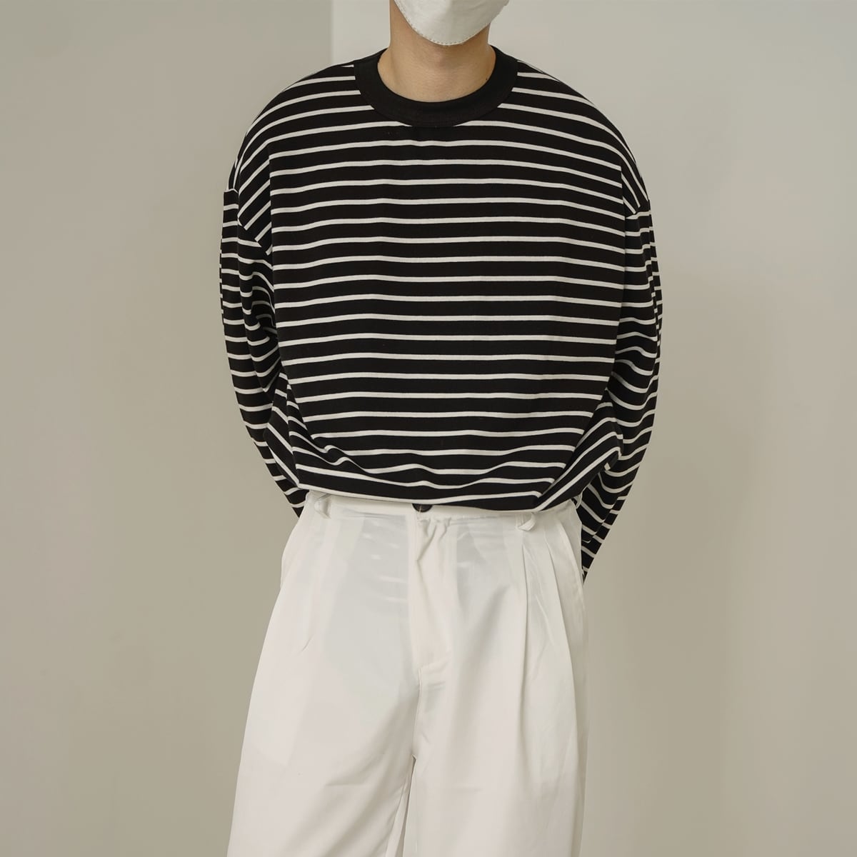 Round neck striped T-shirt gm7127