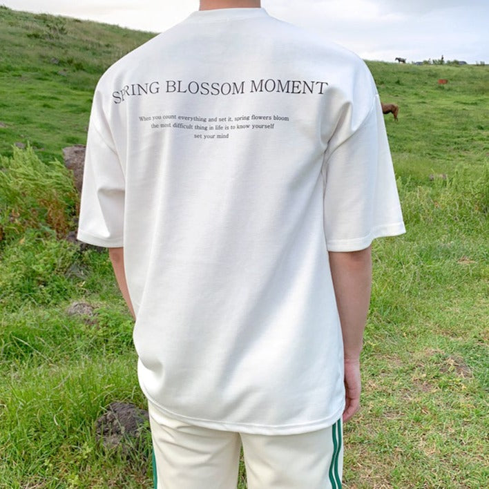 シンプルレターラウンドネックTシャツ  gm2680