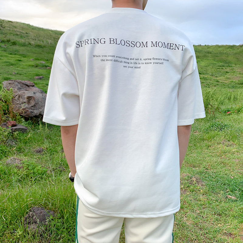 シンプルレターラウンドネックTシャツ  gm2680